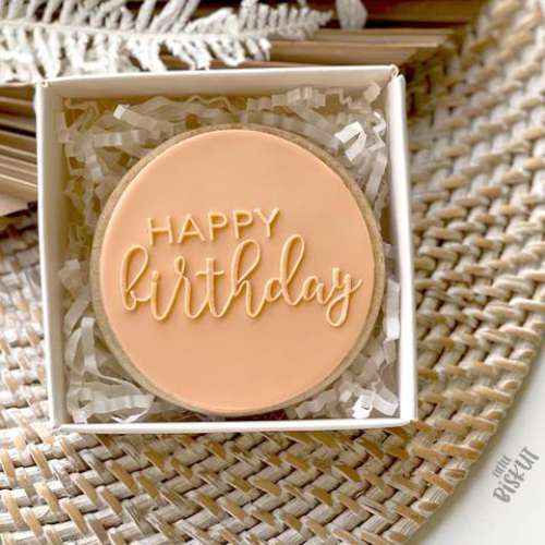 Cookie Stamp Debosser - Happy Birthday - Click Image to Close